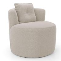 Poltrona Orgânica Living Bob Com 01 Almofada Bouclê Bege - Abmaza - 1