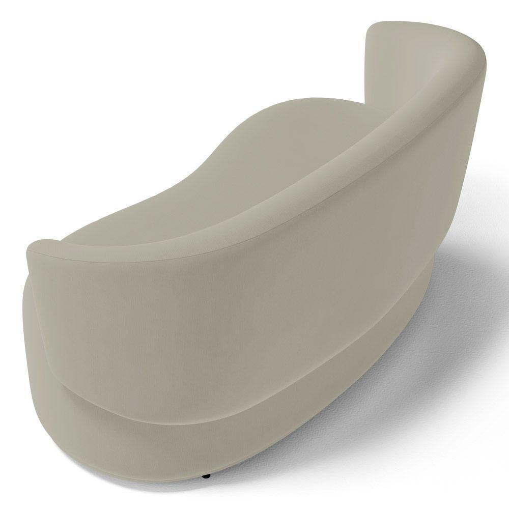 Poltrona Namoradeira Aisha 02 Lugares Orgânica Suede Bege - Abmaza - 3