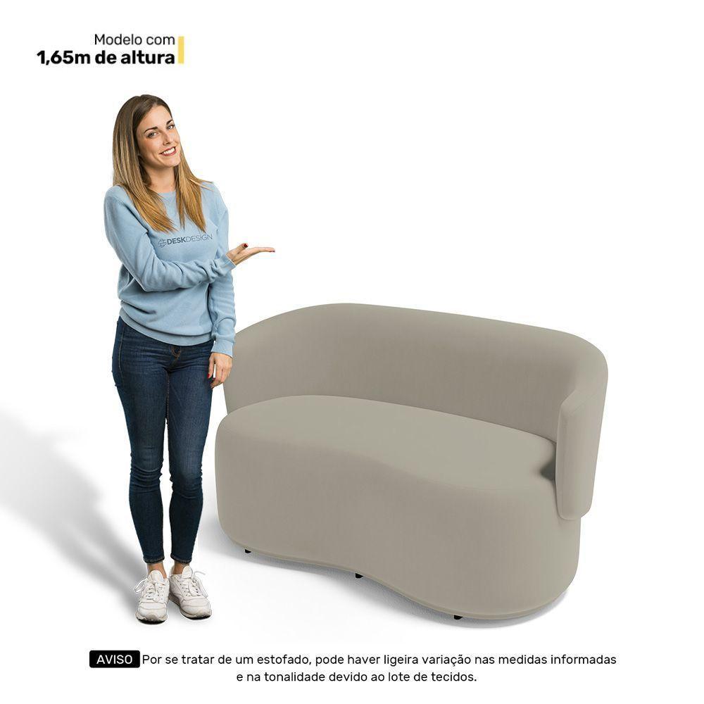 Poltrona Namoradeira Aisha 02 Lugares Orgânica Suede Bege - Abmaza - 7