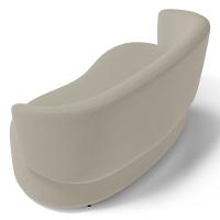 Poltrona Namoradeira Aisha 02 Lugares Orgânica Suede Bege - Abmaza - 3