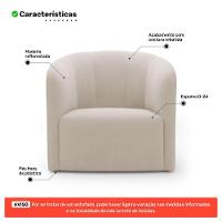 Poltrona Decorativa Living Abby Veludo Bege - Abmaza - 3