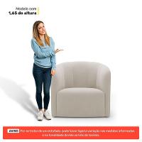 Poltrona Decorativa Living Abby Veludo Bege - Abmaza - 5