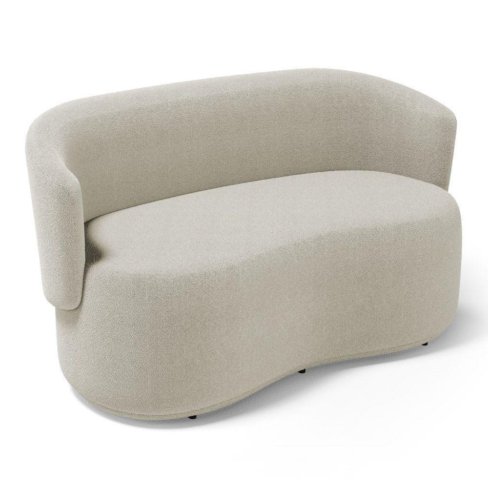 Poltrona Namoradeira Aisha 02 Lugares Orgânica Bouclê Bege - Abmaza - 1