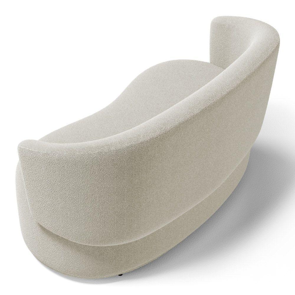 Poltrona Namoradeira Aisha 02 Lugares Orgânica Bouclê Bege - Abmaza - 3