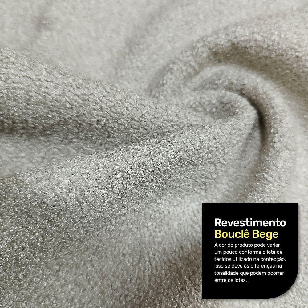 Poltrona Namoradeira Aisha 02 Lugares Orgânica Bouclê Bege - Abmaza - 5