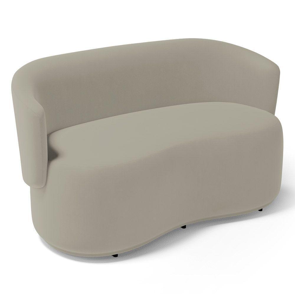 Kit 2 Poltronas E 1 Namoradeira Aisha Orgânica Suede Bege - Abmaza - 9