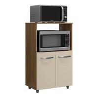 Armário Multiuso Cozinha Para Forno Micro-ondas Thaís 02 Portas Savana Off White - Abmaza - 1