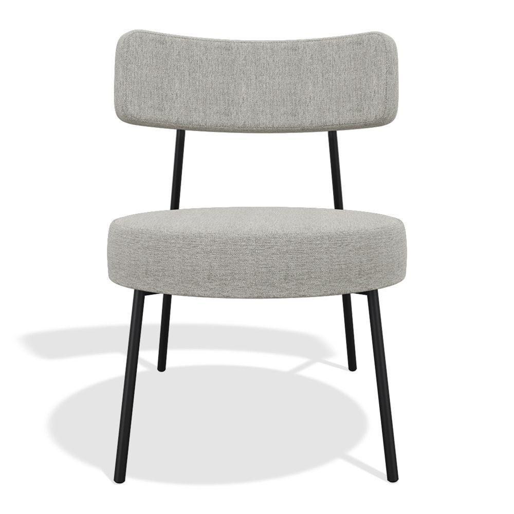 Kit 02 Poltronas Decorativas Sala De Estar Kobe Estofada Com Encosto Linho Cinza - Abmaza - 2