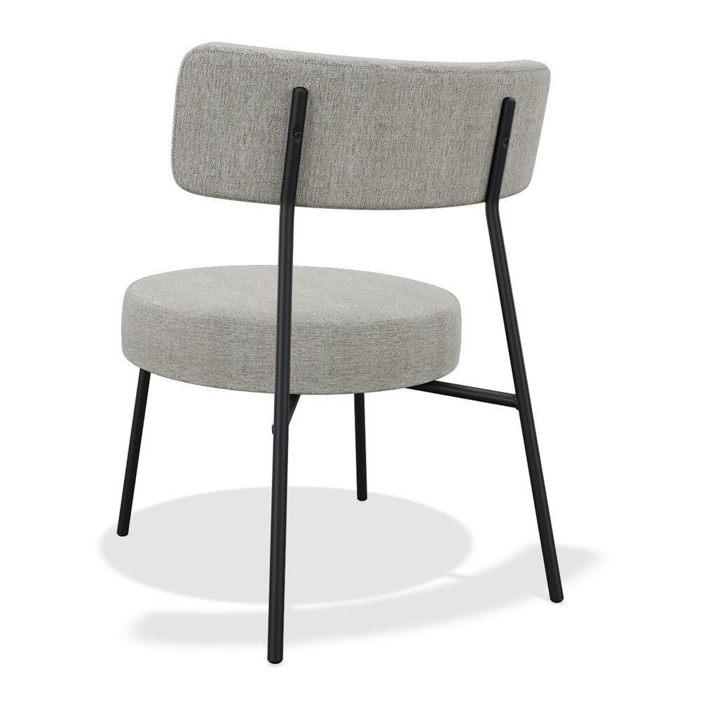 Kit 02 Poltronas Decorativas Sala De Estar Kobe Estofada Com Encosto Linho Cinza - Abmaza - 7