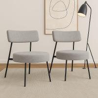 Kit 02 Poltronas Decorativas Sala De Estar Kobe Estofada Com Encosto Linho Cinza - Abmaza - 1