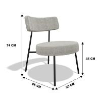 Kit 02 Poltronas Decorativas Sala De Estar Kobe Estofada Com Encosto Linho Cinza - Abmaza