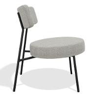 Kit 02 Poltronas Decorativas Sala De Estar Kobe Estofada Com Encosto Linho Cinza - Abmaza - 5