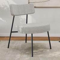 Kit 02 Poltronas Decorativas Sala De Estar Kobe Estofada Com Encosto Linho Cinza - Abmaza - 6