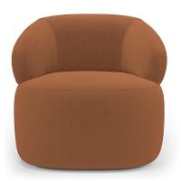 Kit 02 Poltronas Orgânicas Giratória Living Glee Bouclê Terracota - Abmaza - 6