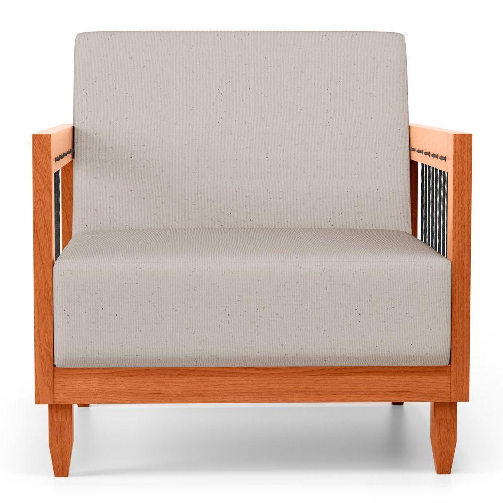 Kit 02 Poltronas Varanda Samoa Madeira Maciça Com Cordas Náutica Linho Rústico Areia - Abmaza - 9