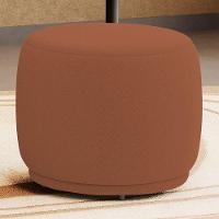 Puff Decorativo Orgânico Living Molly Redondo Bouclê Terracota - Abmaza - 2