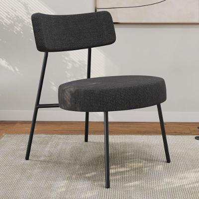 Poltrona Decorativa Sala De Estar Kobe Estofada Com Encosto Linho Grafite - Abmaza