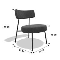 Poltrona Decorativa Sala De Estar Kobe Estofada Com Encosto Linho Grafite - Abmaza