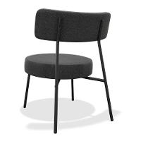 Poltrona Decorativa Sala De Estar Kobe Estofada Com Encosto Linho Grafite - Abmaza - 5