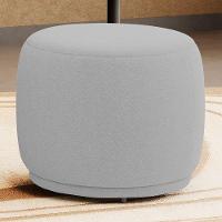 Puff Decorativo Orgânico Living Molly Redondo Bouclê Cinza Claro - Abmaza - 2