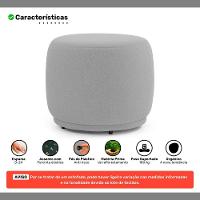 Puff Decorativo Orgânico Living Molly Redondo Bouclê Cinza Claro - Abmaza - 3