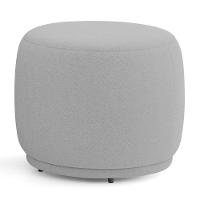 Puff Decorativo Orgânico Living Molly Redondo Bouclê Cinza Claro - Abmaza - 6