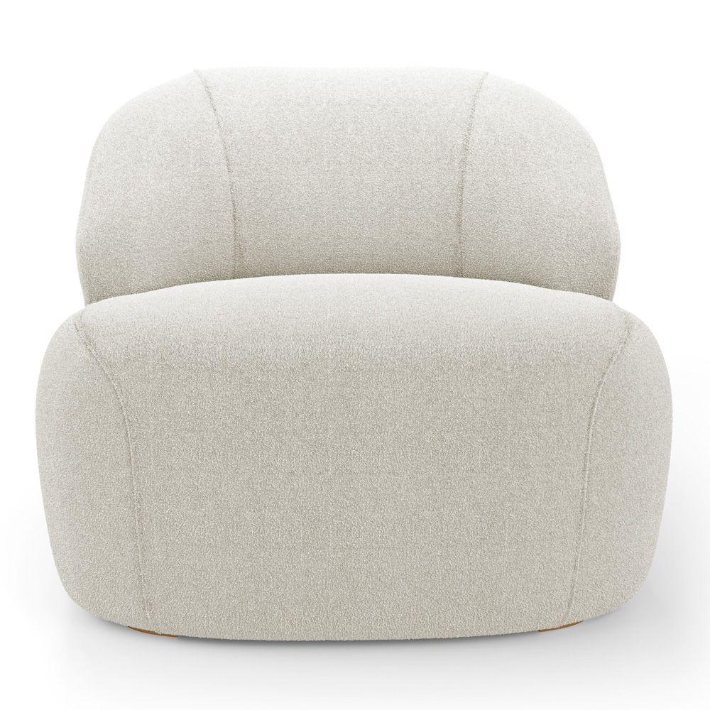 Kit 02 Poltronas Decorativas Kaya Orgânica Bouclê Bege - Abmaza - 7