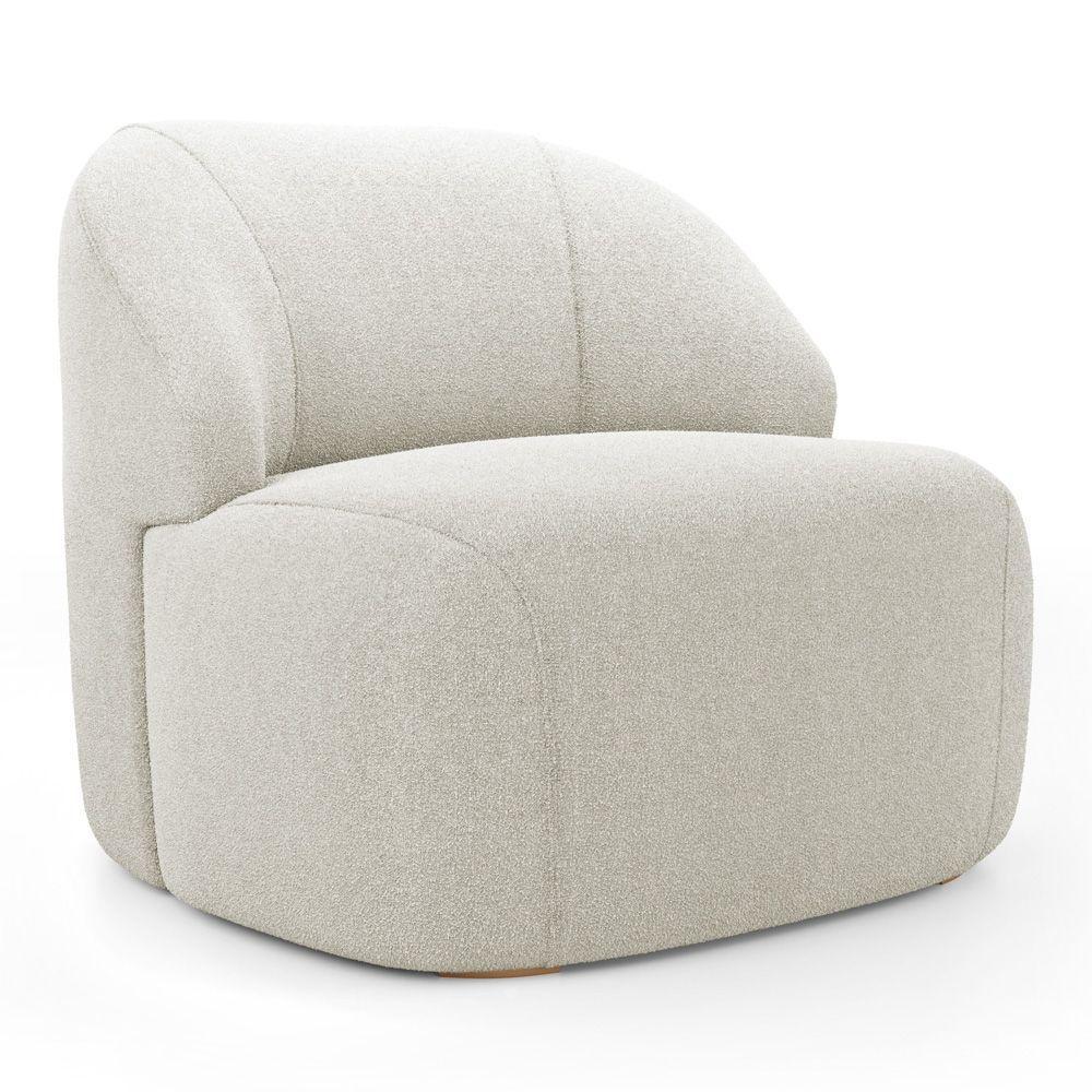 Kit 02 Poltronas Decorativas Kaya Orgânica Bouclê Bege - Abmaza - 8