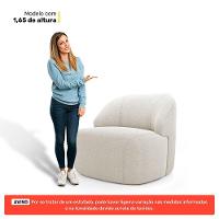 Kit 02 Poltronas Decorativas Kaya Orgânica Bouclê Bege - Abmaza - 5