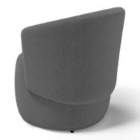 Poltrona Decorativa Aisha Orgânica Bouclê Cinza Escuro - Abmaza - 6