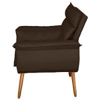 Kit 02 Poltronas Decorativas Modernas Sala E Recepção Monza Pés Palito Suede Marrom - Abmaza - 6