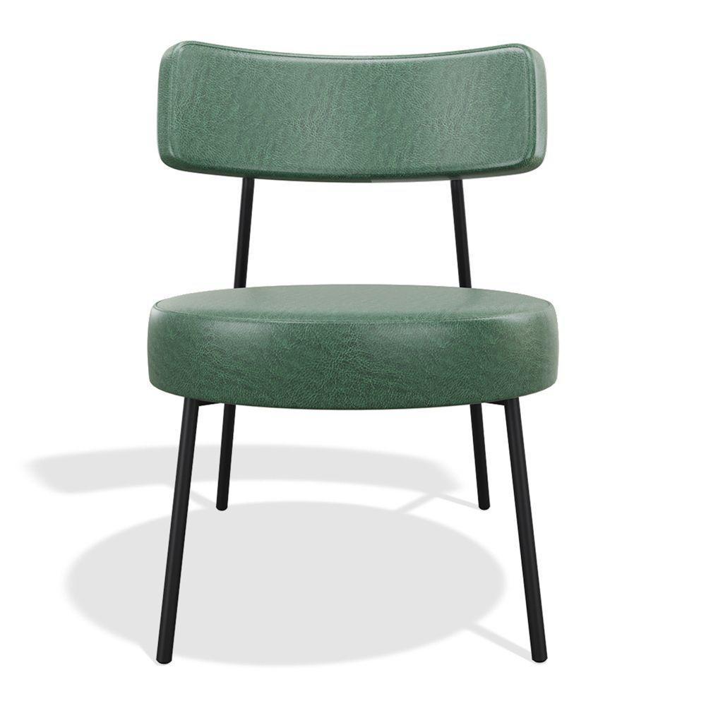 Kit 02 Poltronas Decorativas Sala De Estar Kobe Estofada Com Encosto Couríssimo Verde - Abmaza - 2