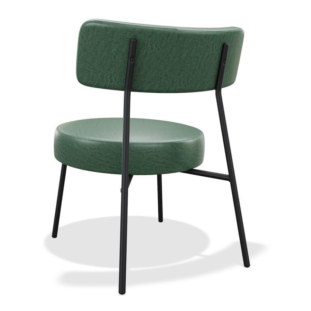 Kit 02 Poltronas Decorativas Sala De Estar Kobe Estofada Com Encosto Couríssimo Verde - Abmaza - 7