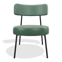 Kit 02 Poltronas Decorativas Sala De Estar Kobe Estofada Com Encosto Couríssimo Verde - Abmaza - 2