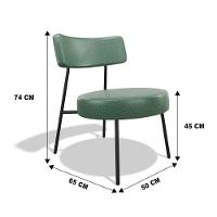 Kit 02 Poltronas Decorativas Sala De Estar Kobe Estofada Com Encosto Couríssimo Verde - Abmaza
