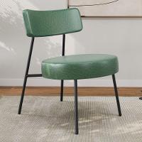 Kit 02 Poltronas Decorativas Sala De Estar Kobe Estofada Com Encosto Couríssimo Verde - Abmaza - 6