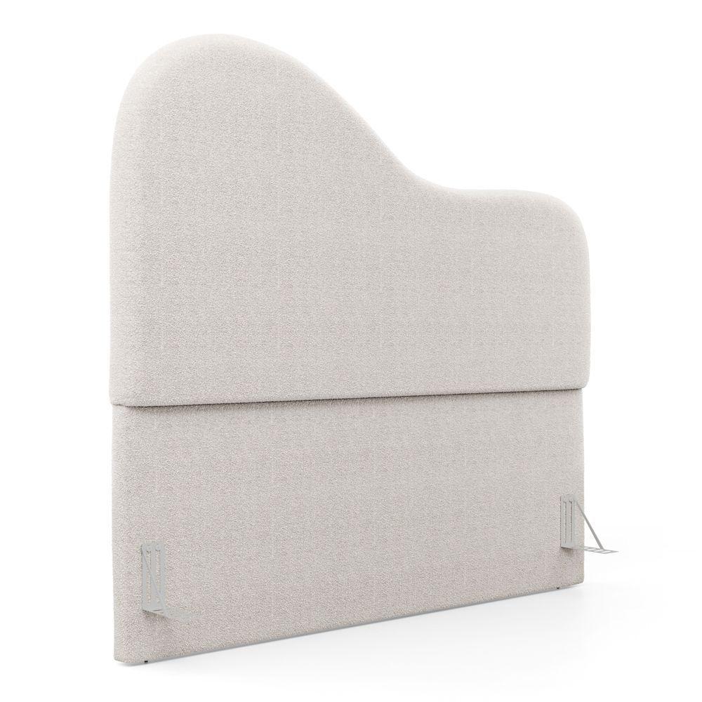 Cabeceira Orgânica Cama Box Casal Padrão Sea 140cm Com Frame Bouclé Off White - Abmaza - 1