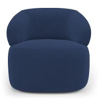 Kit 02 Poltronas Orgânicas Giratória Living Glee Veludo Azul Marinho - Abmaza - 6