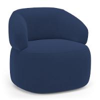 Kit 02 Poltronas Orgânicas Giratória Living Glee Veludo Azul Marinho - Abmaza - 7