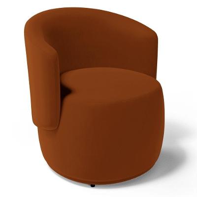 Poltrona Decorativa Aisha Orgânica Poltrona De Leitura Veludo Terracota Abmaza
