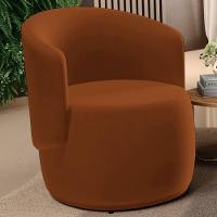 Poltrona Decorativa Aisha Orgânica Veludo Terracota - Abmaza - 2