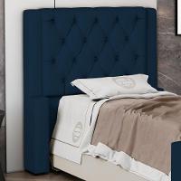 Cabeceira Atena Para Cama Box Solteiro 90cm Capitonê Com Frame Veludo Azul Marinho - Abmaza - 2