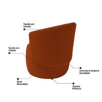 Kit 03 Poltronas Decorativas Aisha Orgânica Veludo Terracota - Abmaza - 5