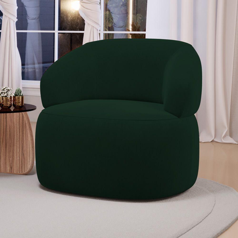 Kit 02 Poltronas Orgânicas Giratória Living Glee Veludo Verde Escuro - Abmaza - 2