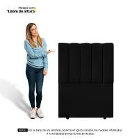 Cabeceira Cama Box Solteiro Kharla 90cm Veludo Preto - Abmaza - 3