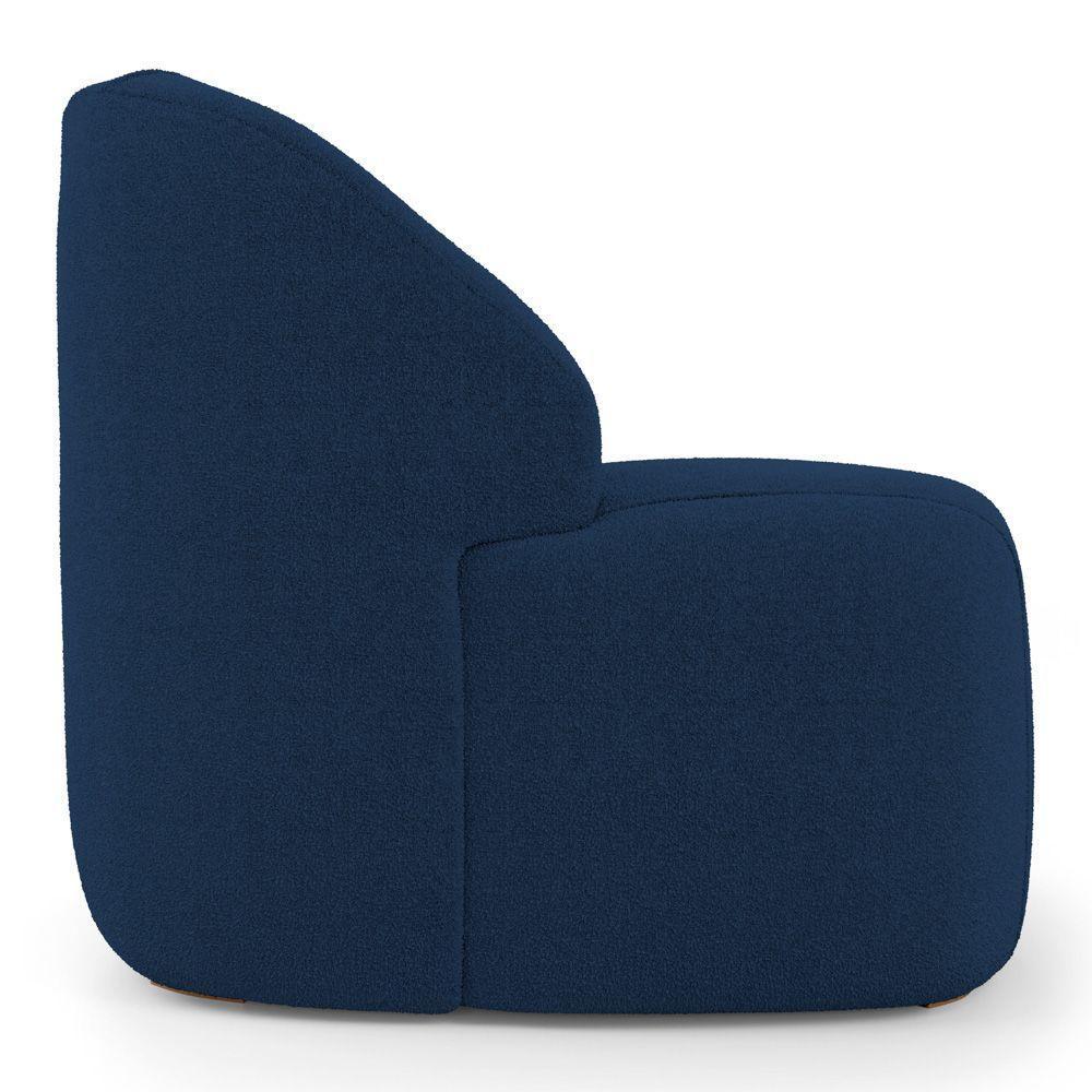 Kit 02 Poltronas Decorativas Kaya Orgânica Bouclê Azul Marinho - Abmaza - 6