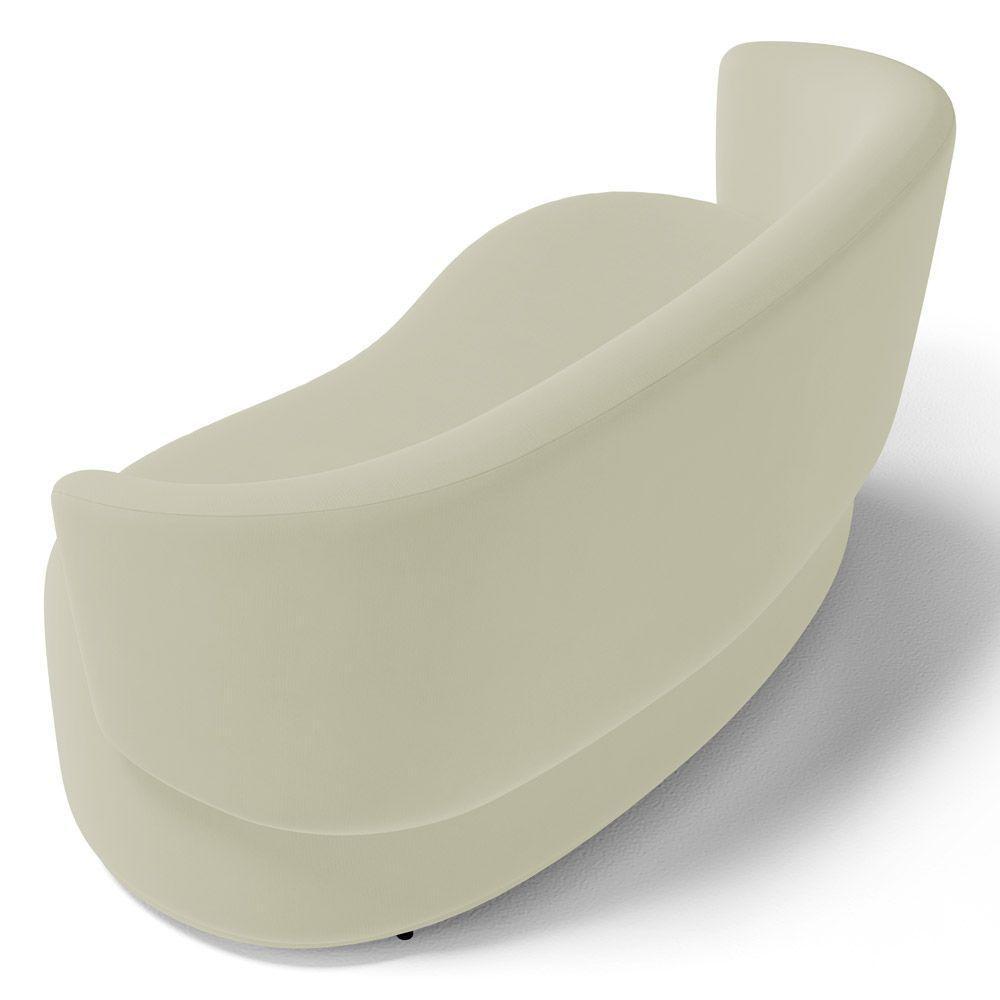 Poltrona Namoradeira Aisha 02 Lugares Orgânica Suede Bege Claro - Abmaza - 3