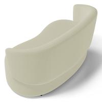 Poltrona Namoradeira Aisha 02 Lugares Orgânica Suede Bege Claro - Abmaza - 3