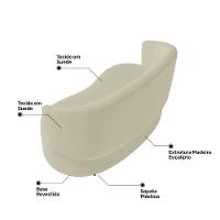 Poltrona Namoradeira Aisha 02 Lugares Orgânica Suede Bege Claro - Abmaza - 6