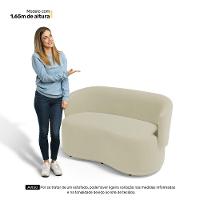 Poltrona Namoradeira Aisha 02 Lugares Orgânica Suede Bege Claro - Abmaza - 7